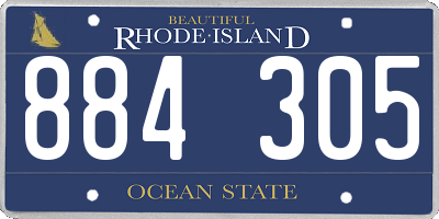 RI license plate 884305