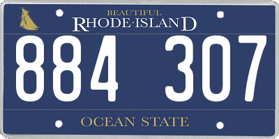 RI license plate 884307