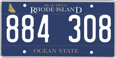 RI license plate 884308