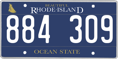 RI license plate 884309