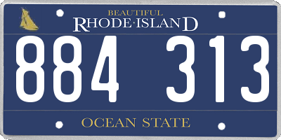 RI license plate 884313