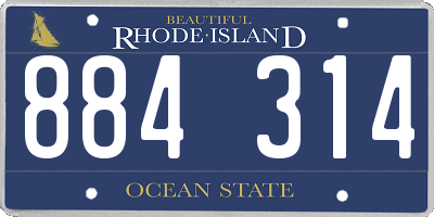 RI license plate 884314