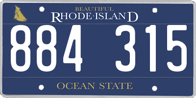 RI license plate 884315