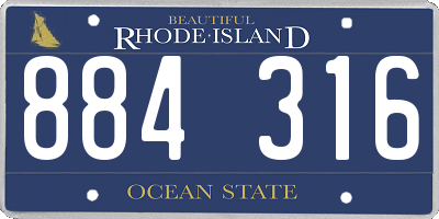 RI license plate 884316
