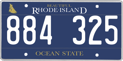 RI license plate 884325