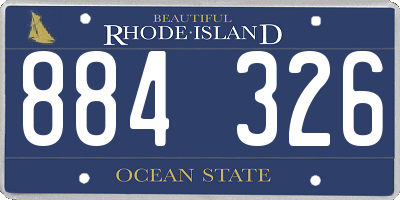 RI license plate 884326