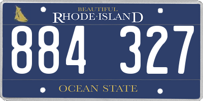 RI license plate 884327