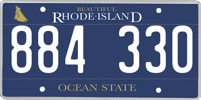 RI license plate 884330