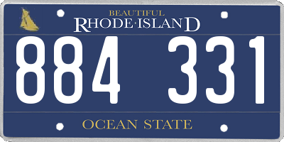 RI license plate 884331