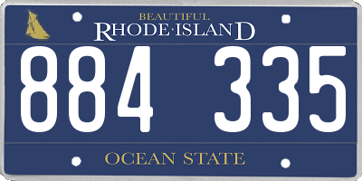 RI license plate 884335
