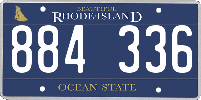 RI license plate 884336
