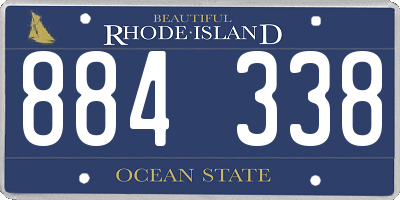 RI license plate 884338