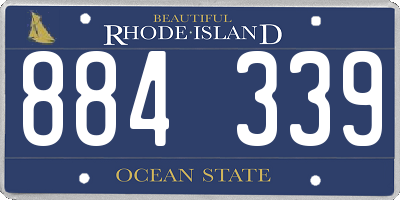 RI license plate 884339