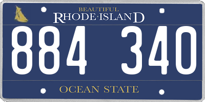 RI license plate 884340