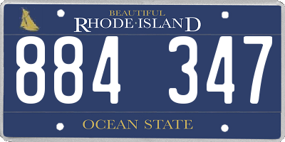 RI license plate 884347