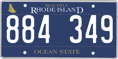 RI license plate 884349