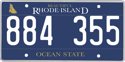 RI license plate 884355