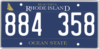 RI license plate 884358
