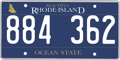 RI license plate 884362