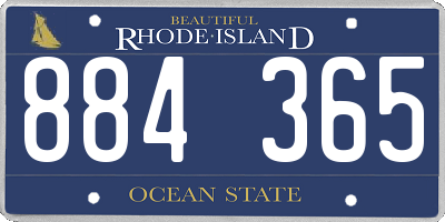 RI license plate 884365