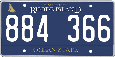 RI license plate 884366