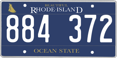 RI license plate 884372
