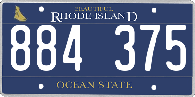 RI license plate 884375