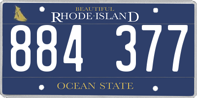 RI license plate 884377