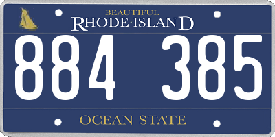 RI license plate 884385
