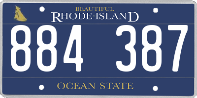 RI license plate 884387