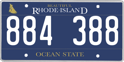 RI license plate 884388