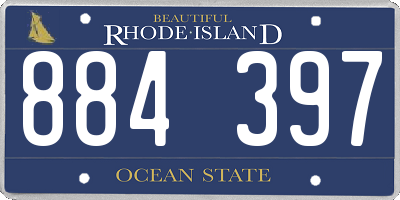 RI license plate 884397
