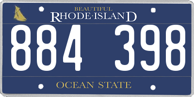 RI license plate 884398