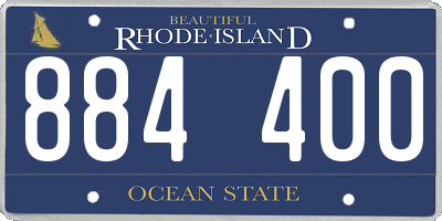 RI license plate 884400