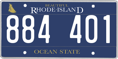 RI license plate 884401