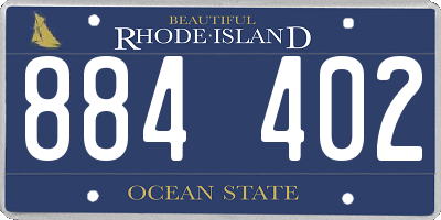 RI license plate 884402