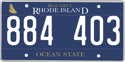 RI license plate 884403