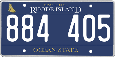 RI license plate 884405