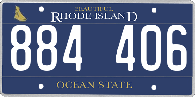 RI license plate 884406