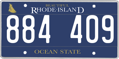 RI license plate 884409