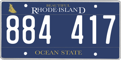 RI license plate 884417