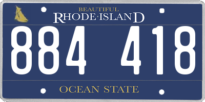 RI license plate 884418