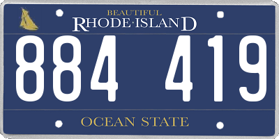 RI license plate 884419