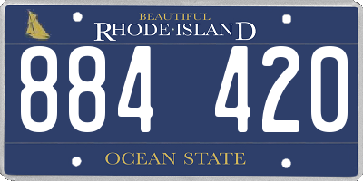 RI license plate 884420