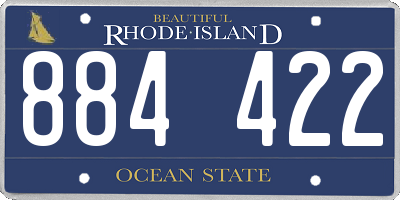 RI license plate 884422