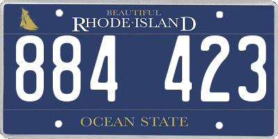 RI license plate 884423