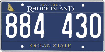 RI license plate 884430