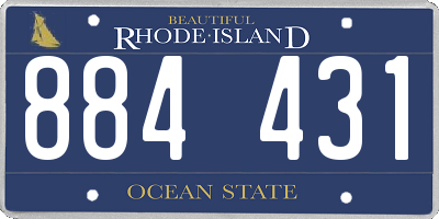 RI license plate 884431
