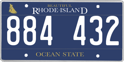 RI license plate 884432
