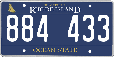 RI license plate 884433